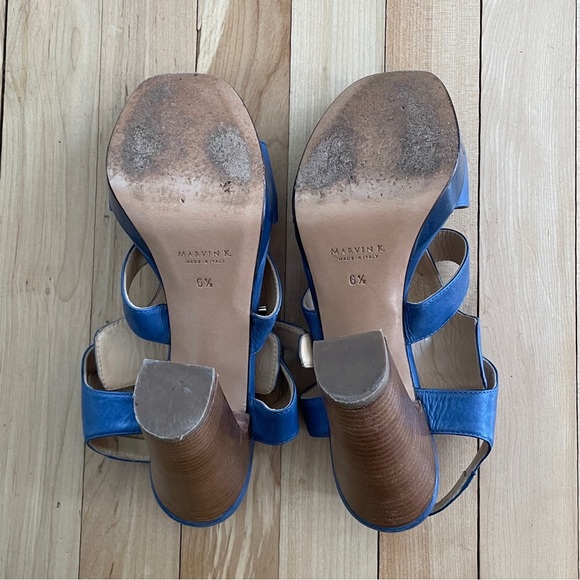 Marvin K. (Aquatalia) Blue Leather High Heel Sandals - Made in Italy - Size 6.5 - Picture 13 of 16